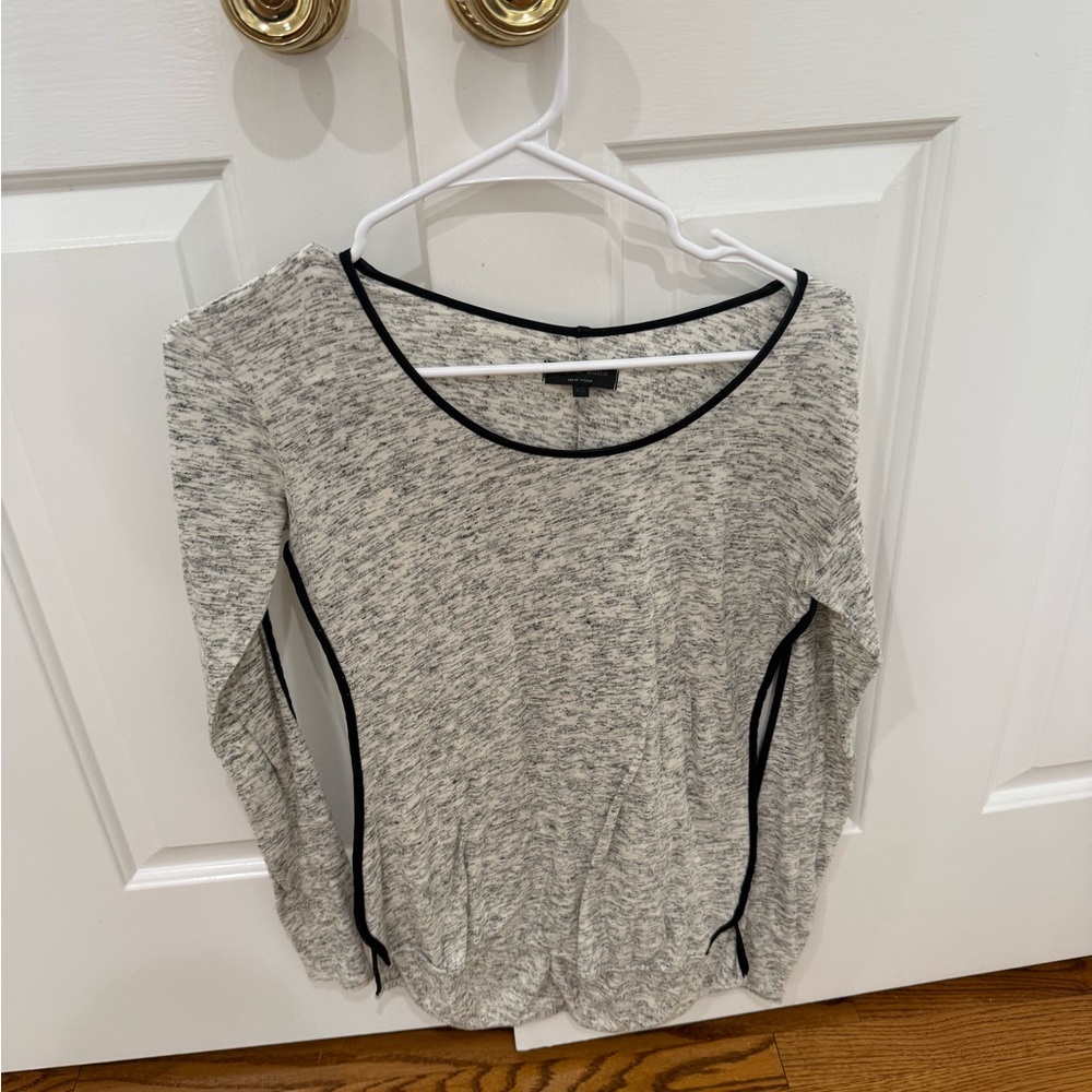 Rag & Bone Heather Gray Top with Black Accents
